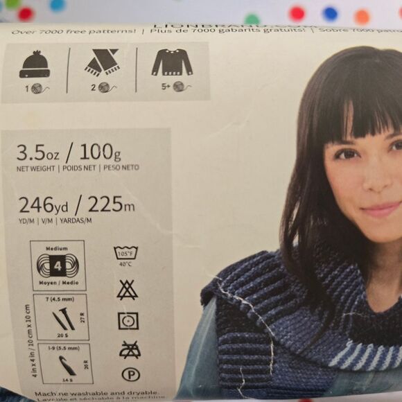 4 SKEINS LION BRAND YARNS JEANS YARN STONEWASH 3.5 OZ EA - Picture 4 of 12